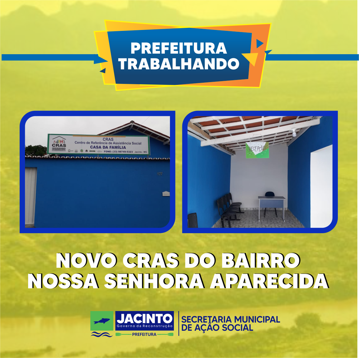 Inauguração do Cras nesta quinta feira dia 11 de junho