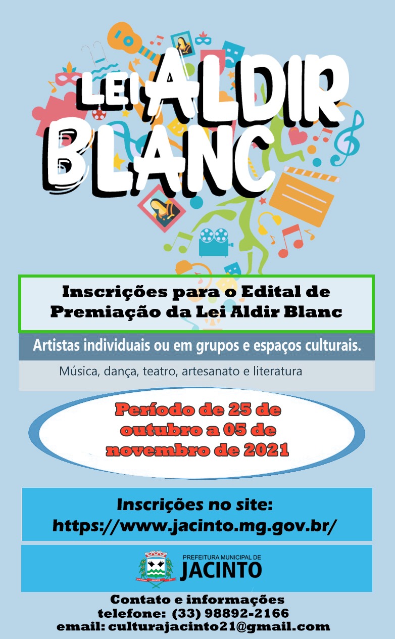 EDITAL DE SELEÇÃO PÚBLICA N.º 01/2021 LEI ALDIR BLANC- AUXILIO EMERGENCIAL DA  DEPARTAMENTO DE CULTURA.