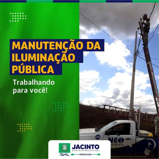 Iniciamos hoje o serviço de manutenção da Iluminação Pública da cidade.