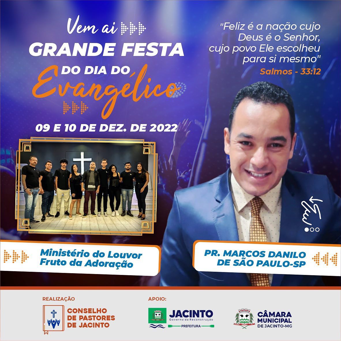 Grande evento promovido pelo Conselho de Pastores de Jacinto, com apoio da Prefeitura Municipal, em 