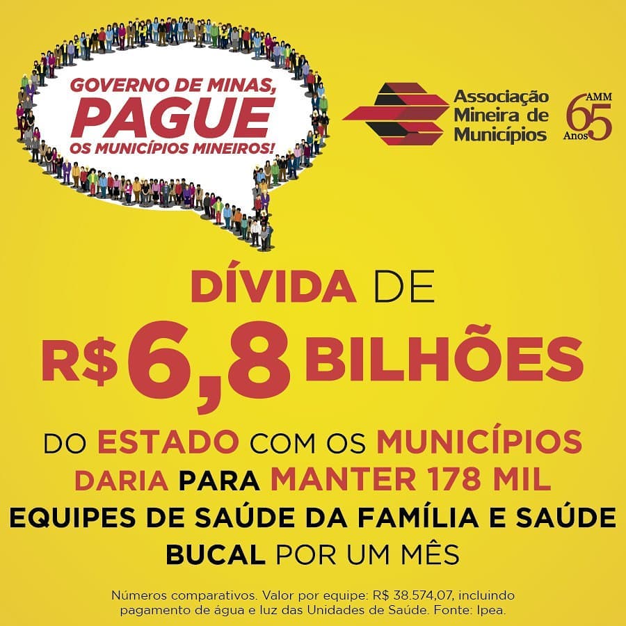 O Governo do Estado de Minas Gerais continua descumprindo seus compromissos com os municípios e a situação fica cada dia mais insustentável